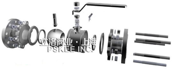 美標三片式高平臺法蘭球閥結(jié)構(gòu)圖 美標三片式高平臺法蘭球閥結(jié)構(gòu)圖